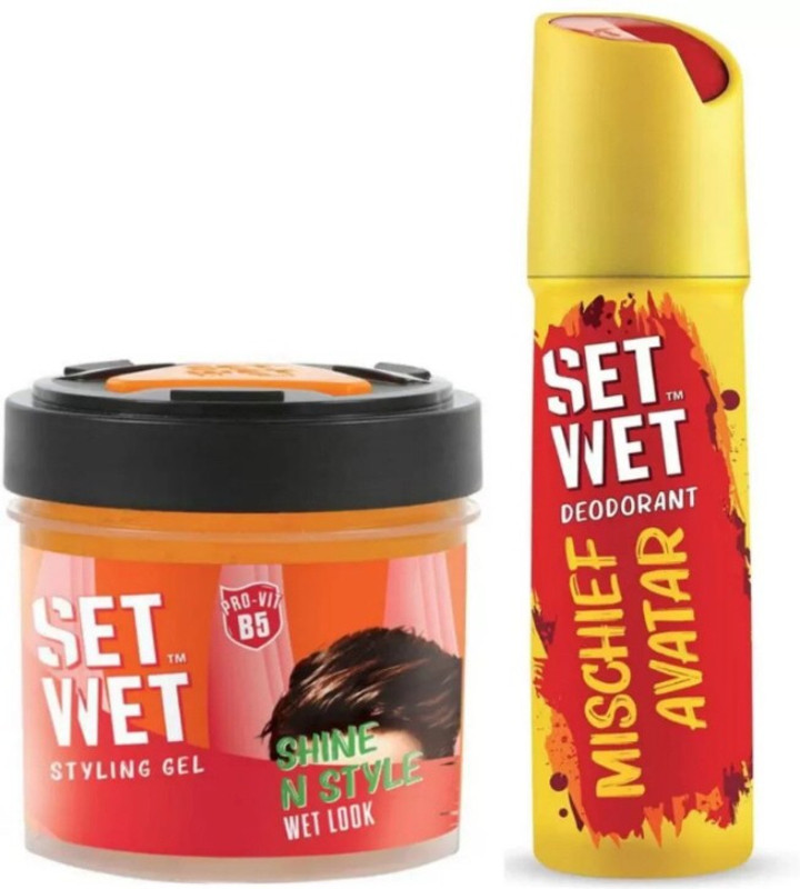 SET WET Wet look and mischief avatar Deodorant Gel – For Men (400 ml, Pack of 2)