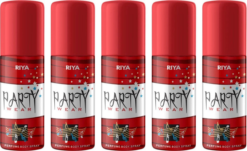 RIYA Party Wear Unisex Deodorant Spray - For Men & Women(200 ml, Pack of 5)