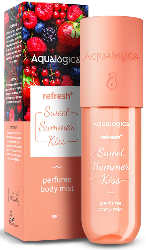Aqualogica Refresh+ Sweet Summer Kiss Perfume Body Mist with Zemea and Hyaluronic Acid Body Mist  -  For Women(150 ml)
