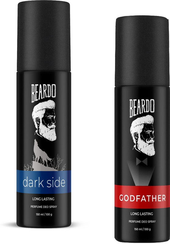 BEARDO Combo Pack Deo Spray for Men with Godfather Perfume and Dark Side Deo Deodorant Spray – For Men (150 ml, Pack of 2)