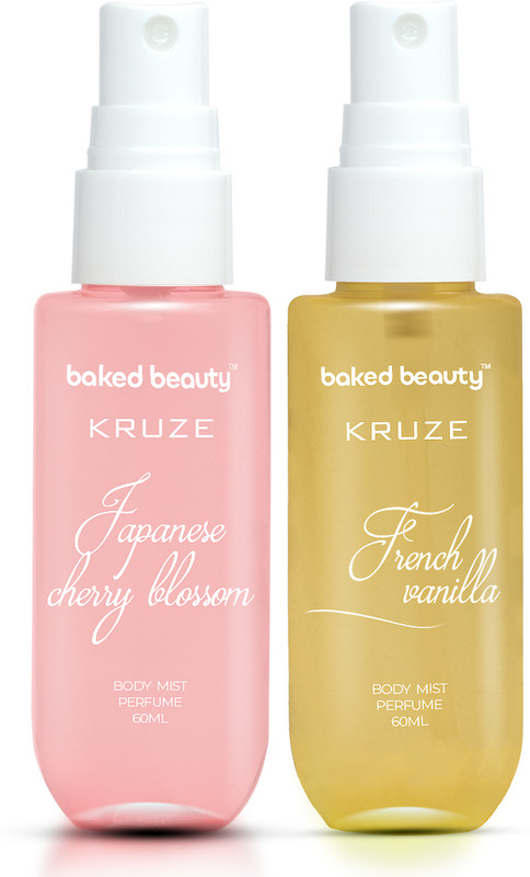 BAKED BEAUTY Kruze Vanilla/Cherry Blossom/Aquatic Fresh Long Lasting Fragrances Body Mist  -  For Women(180 ml, Pack of 3)
