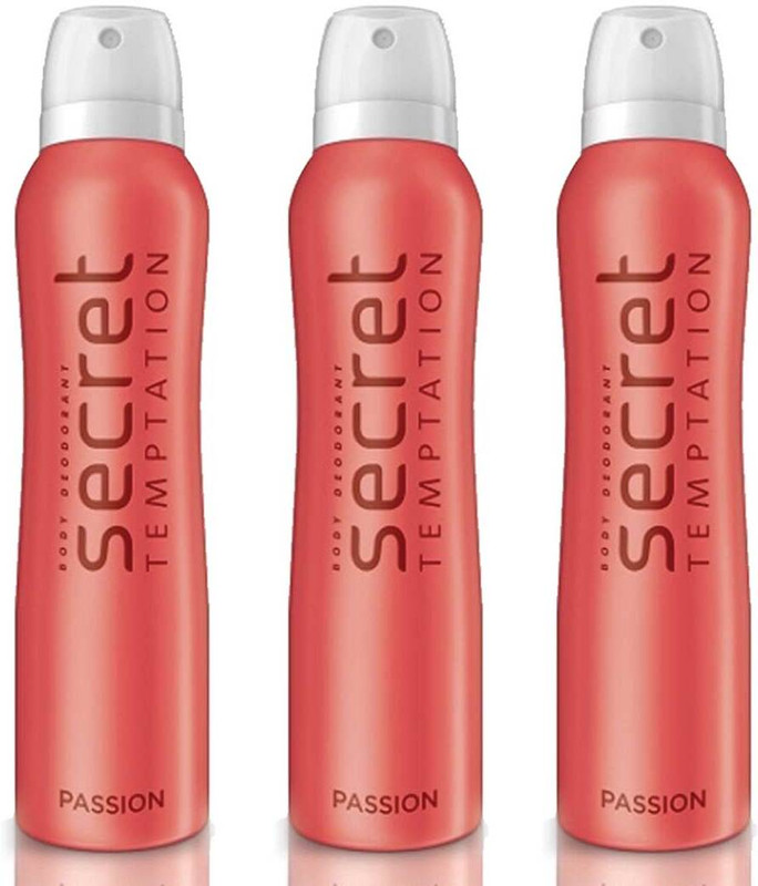 Secret Temptation Passion Deodorant Spray - For Men & Women(450 ml, Pack of 3)