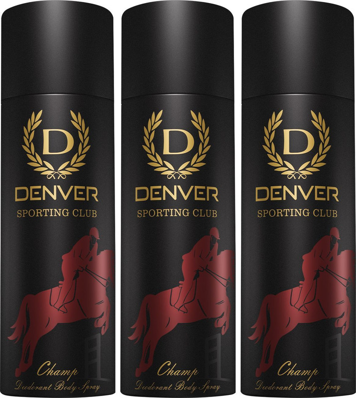 DENVER Sporting Club Champ Deodorant Spray - For Men(600 ml, Pack of 3)