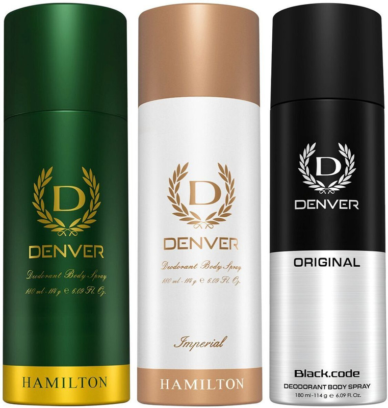 DENVER Imperial, Hamilton & Black Code Long Lasting Deodorant Spray - For Men(540 ml, Pack of 3)
