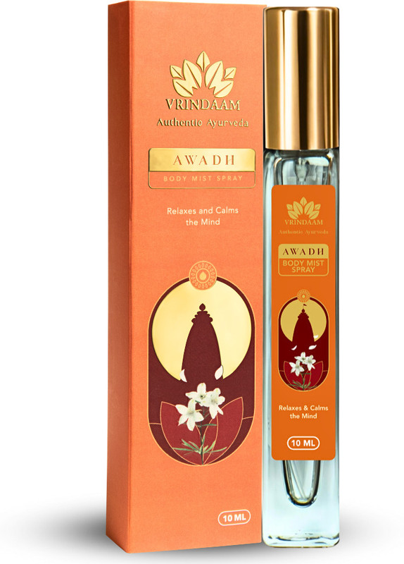 Vrindaam Kailash Premium Ayurvedic Body Mist | Floral-Musky Scent| Body Mist  -  For Men & Women(10 ml)