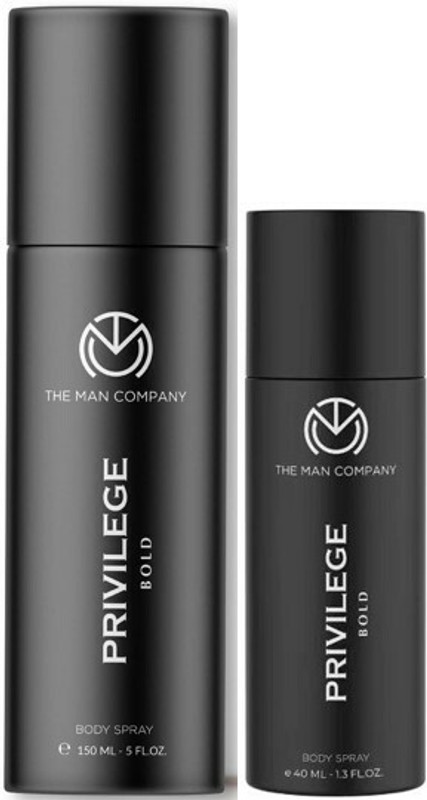 THE MAN COMPANY Privilege Bold Deodorant 150ml & Free 40ml Privilege Bold Deodorant Spray – For Men (190 ml, Pack of 2)