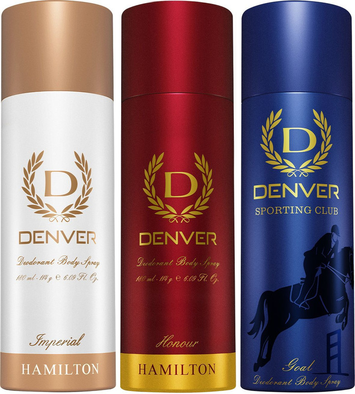 DENVER Hamilton, Caliber and Honour Body Spray - For Men(540 ml, Pack of 3)