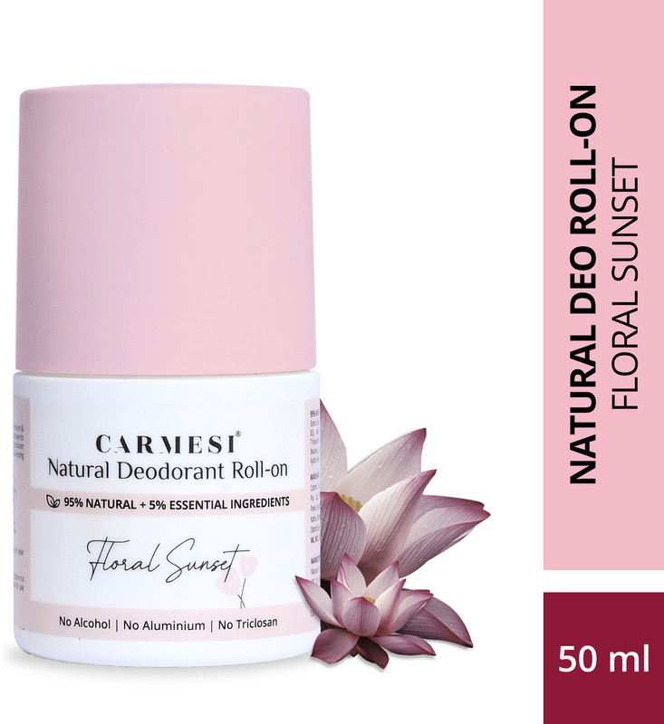 Carmesi Floral Sunset Natural UnderArms Deodorant Roll On| No Alcohol or Aluminium Deodorant Roll-on - For Women(50 ml)