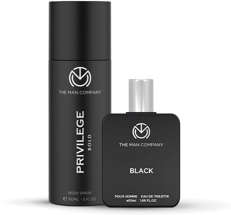 THE MAN COMPANY Black & Bold Perfume Duo - 150 ml, 50 ml Body Spray  -  For Men(200 ml, Pack of 2)