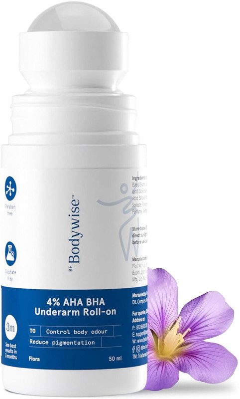 Be Bodywise 4% AHA BHA Underarm Roll On | Reduces Pigmentation & Odour | Flora Fragrance Deodorant Roll-on - For Women(50 ml)