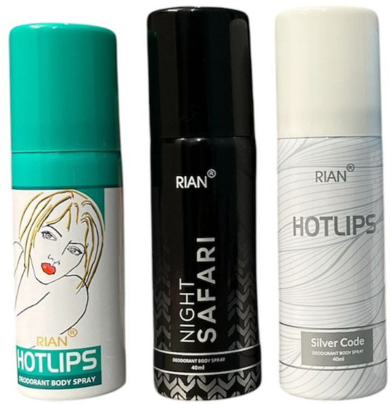 RIAN Deodorant Body Spray Pocket 40ml x 3 Combo Deodorant Spray - For Men & Women(120 ml, Pack of 3)