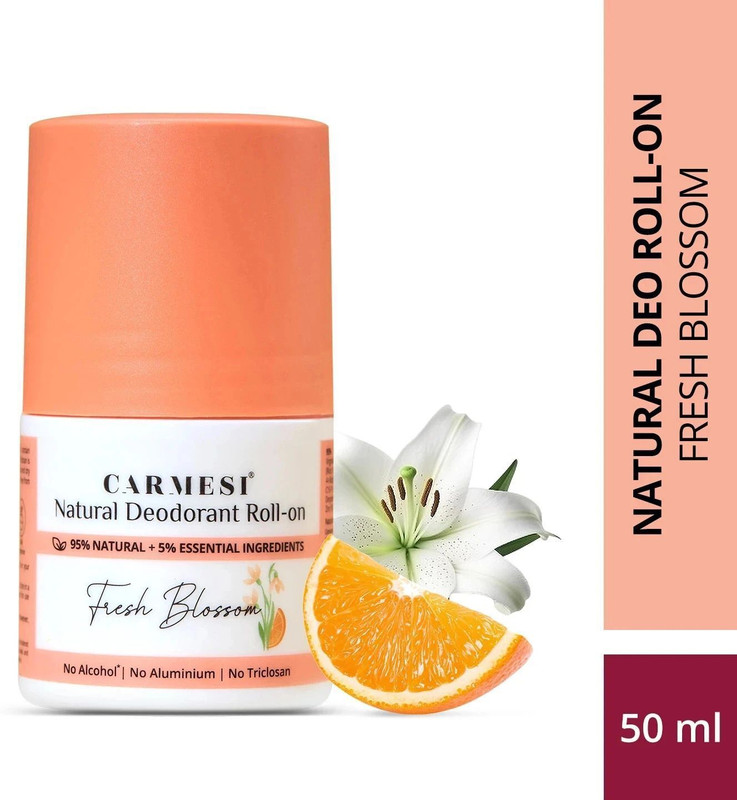 Carmesi Fresh Blossom Natural Underarm Deodorant Roll On| No Alcohol or Aluminium Deodorant Roll-on  -  For Women(50 ml)