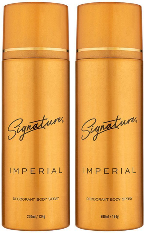 Signature Imperial Long Lasting Fragrance Skin Friendly (200ML Each) Combo Deodorant Body Spray - For Men & Women(400 ml, Pack of 2)