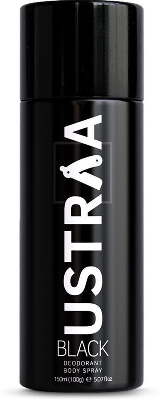USTRAA Black Deodorant | Strong and Intense Fragrance | Boosts freshness Deodorant Spray - For Men(150 ml)