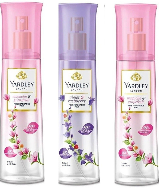 Yardley London 2 Violet & Raspberry Body Mist ,140ML EACH Body Mist  -  For Men & Women(280 ml, Pack of 2)