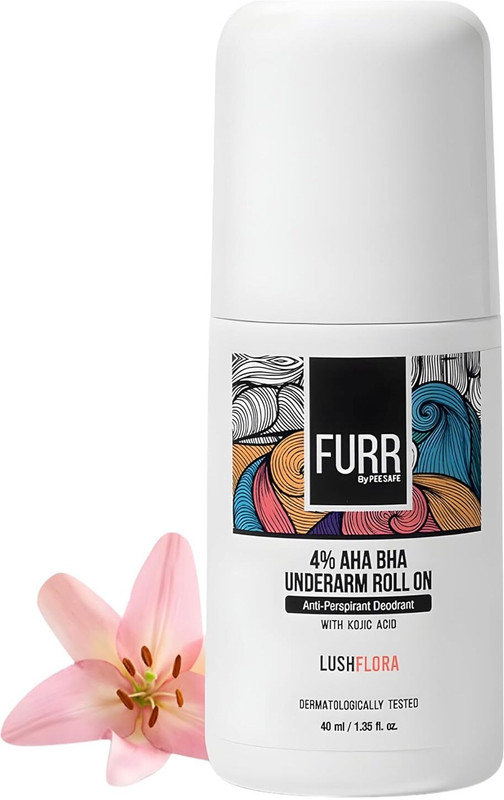 FURR 4% AHA BHA Underarm Roll-On with Long-Lasting Flora Fragrance Deodorant Roll-on - For Men & Women(40 ml)