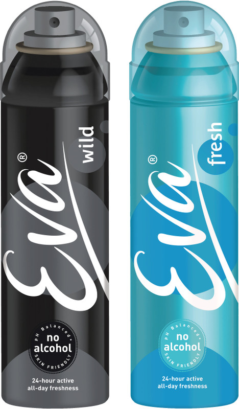 EVA Wild 150 ml + Sweet 150 ml (Pack of 2) Deodorant Spray  -  For Women(300 ml, Pack of 2)