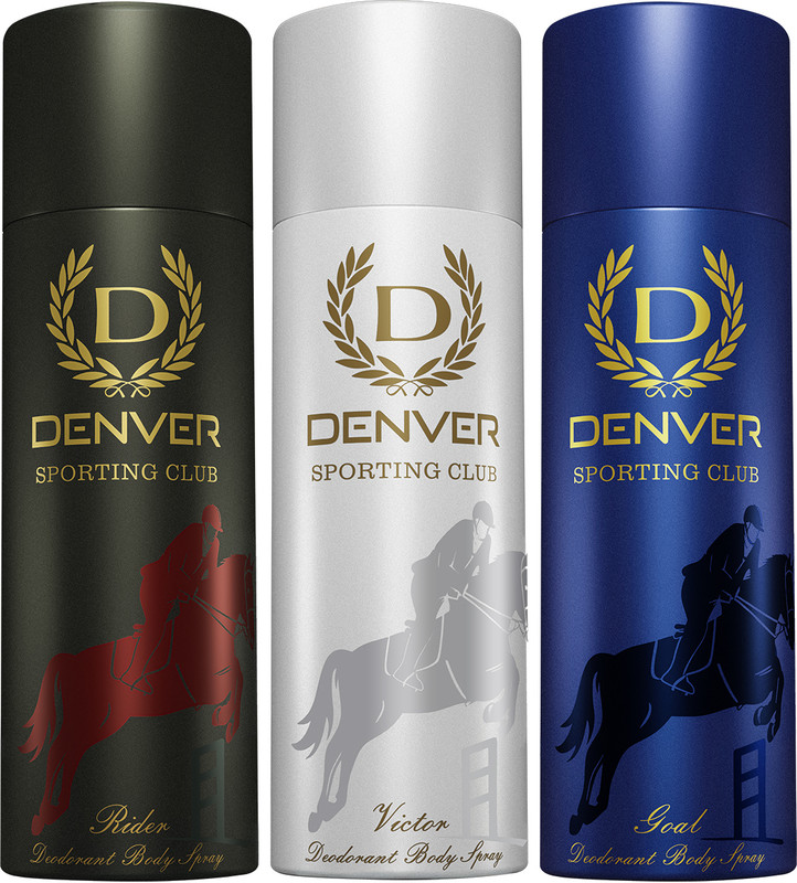 DENVER Sporting Club Rider, Goal & Victor Body Spray - For Men(540 ml, Pack of 3)