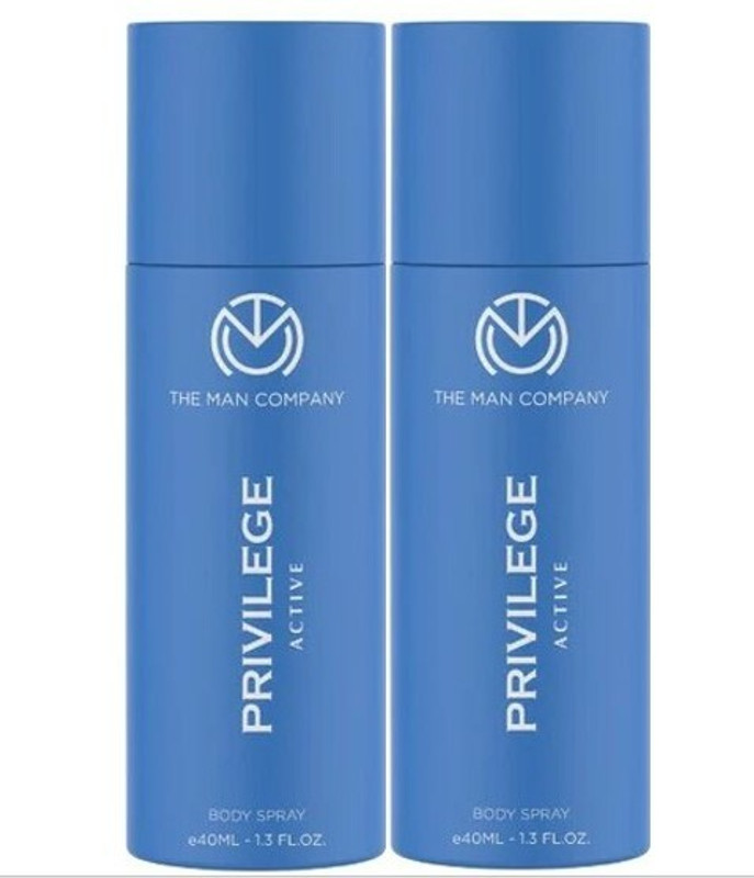 THE MAN COMPANY Privilege Active Premium Long Lasting Deodorant Spray – For Men (80 ml, Pack of 2)