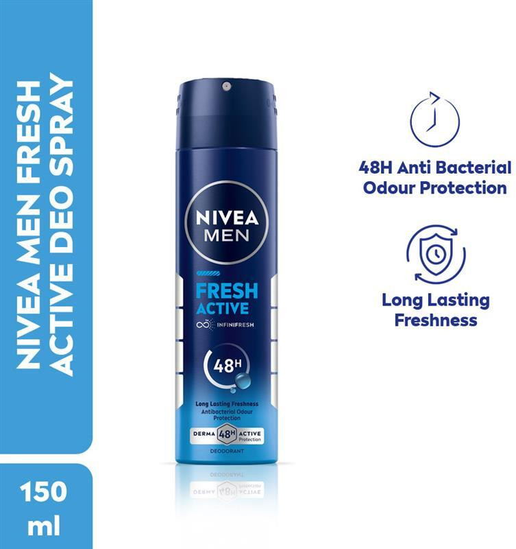 Nivea Men Fresh Ocean, Antibacterial 48h Protection, Long Lasting, Fresh Ocean Extracts Deodorant Spray - For Men(150 ml)