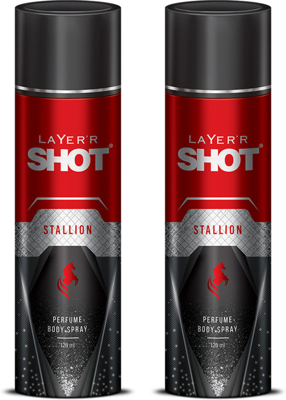 LAYER'R Shot Stallion Deodorant Spray  -  For Men(240 ml, Pack of 2)
