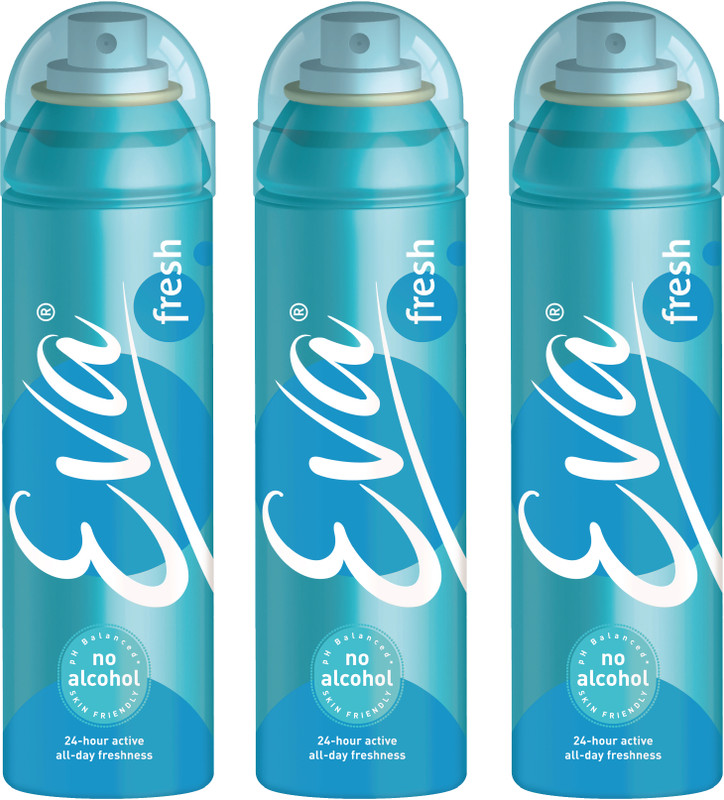 EVA Fresh+Fresh +Fresh deospray 150 ml (Pack of 3) Deodorant Spray - For Women(450 ml, Pack of 3)