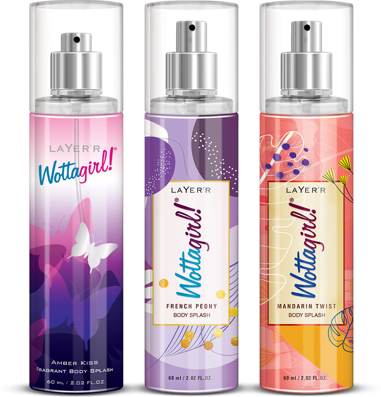LAYER'R Body Splash Long Lasting Fragrance Body Mist - For Women(180 ml, Pack of 3)