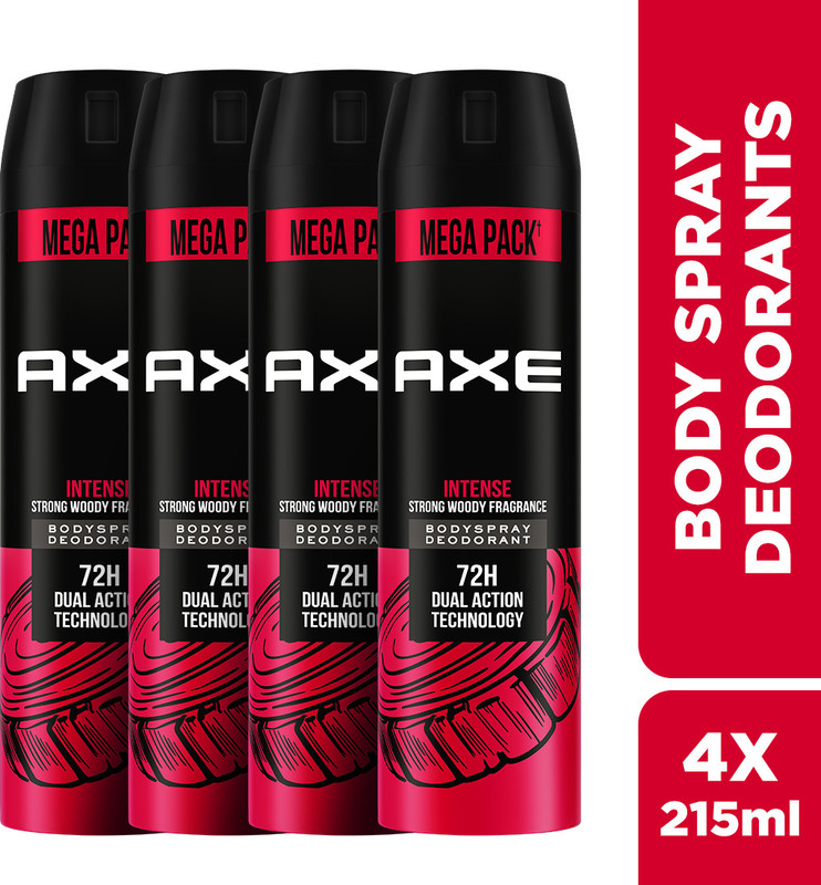 AXE Intense Body Spray  -  For Men(860 ml, Pack of 4)