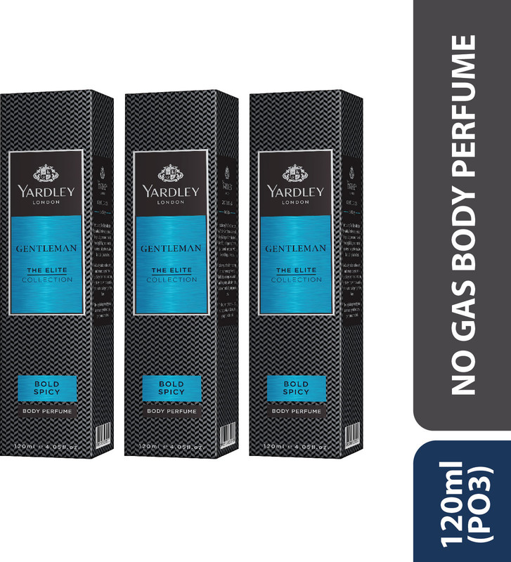 Yardley London Gentleman Elite Collection Bold Spicy Body Perfume 120ml Perfume Body Spray  -  For Men(360 ml, Pack of 3)
