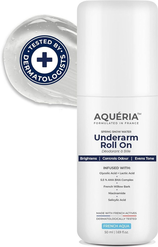 Aqueria Multi Active Underarm Roll On | 5.5% AHA BHA, Niacinamide - Flora Fragrance Deodorant Roll-on  -  For Men & Women(50 ml)