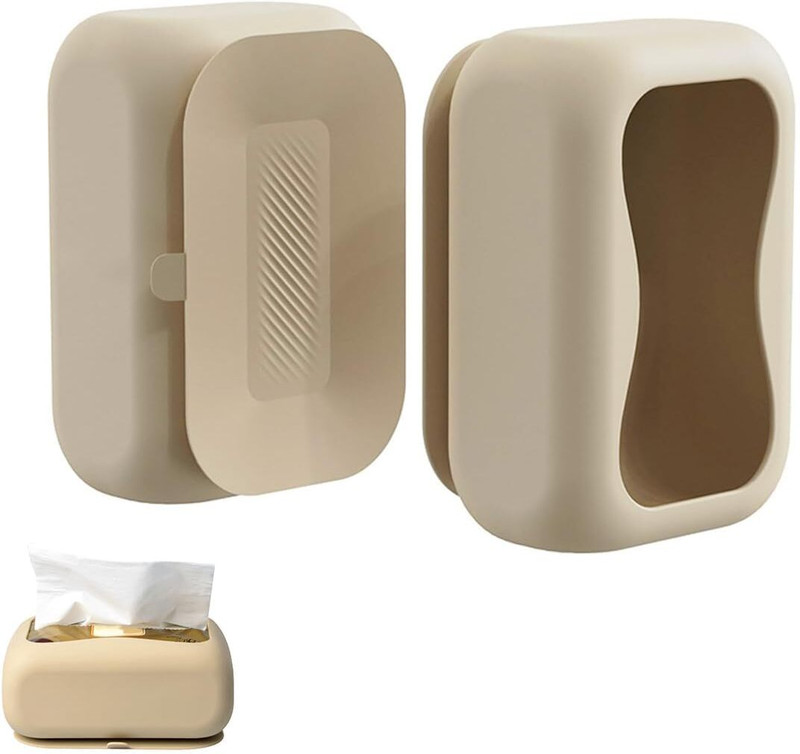 Lufarp Silicone Suction Cup Tissue Box,Silicone Suction Cup Rectangle Tissue Box Silicone Tissue Holder Suction Cup Napkin Storage Box Suction Tissue Box Paper Dispenser