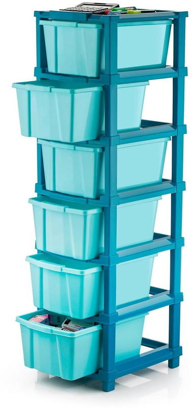 MGKENTERPRISE Fruits/Vegetables Kitchen Rack Plastic, Steel 6 Compartments plastic Multi Purpose Modular Drawer