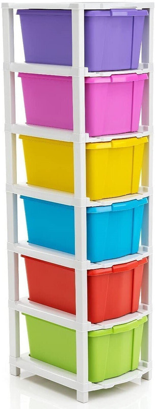 Pinkwhale 6 Compartments Plastic Chest of Drawers(Multicolor)