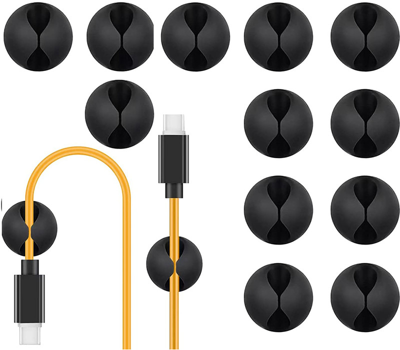 OIVO INDIA Small Cable Organizer (Pack of 12) Cable Protector(Black)