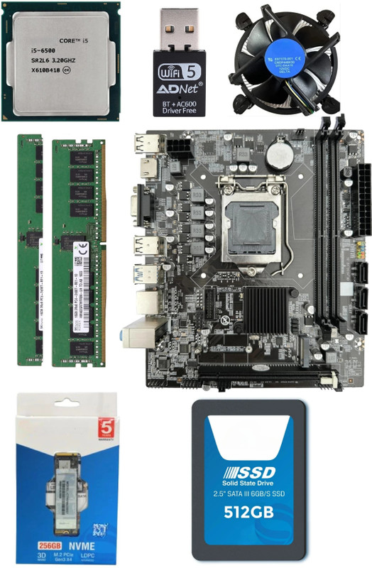 Frontech gaming pc Intel Core i5 (16 GB / 512 GB / Windows 11) Assembled Desktop Computer(18.5 cm Display)