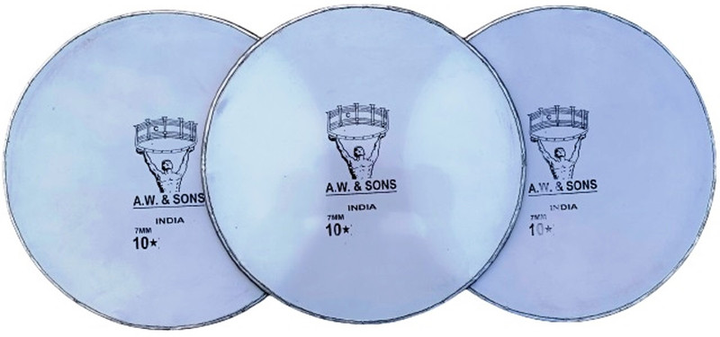 SK Musical Dholak Head Skin Plastic For (Treble)10 Inch (White)(Pack of 2) Dhol Head Skin(White)