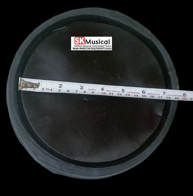 SK Musical Special Dholak Head 7"Inch Right Side,Goat Skin Leather Professional color Dhol Head Skin(Black)
