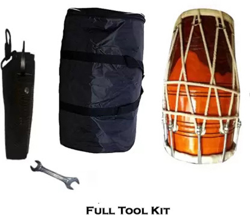 NSR Traders NRFK024 Full Tool Kit Rope & Rings Dholak(Brown)