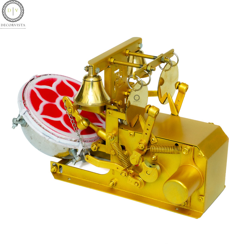 Wayoft Fully Automatic Mini Electric Aarti Machine with 2 Bells Nut & Bolts Dholak(Gold)