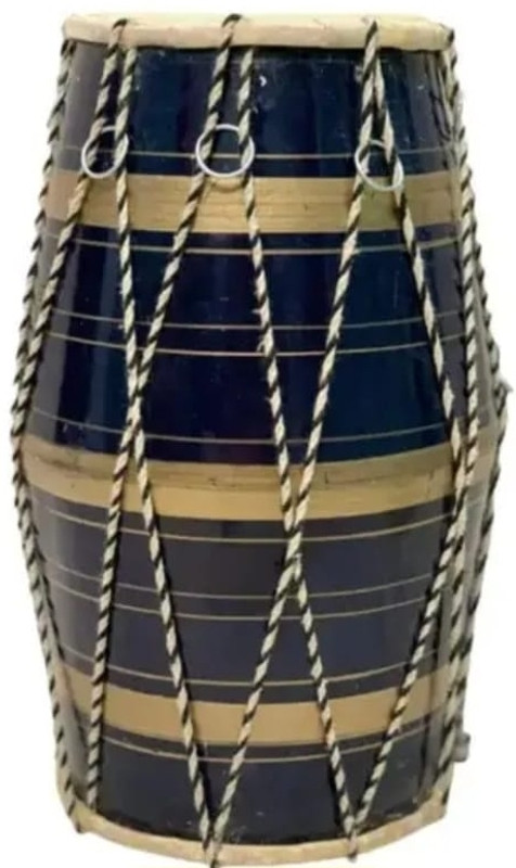 rktrading Dholak 5 Rope & Rings Dholak(Black)