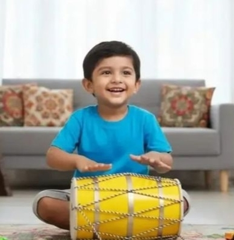 Kunal Kumar traders #678 Rope & Rings Dholak(Yellow)