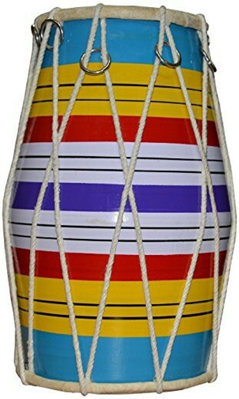 S enterprises 000001 Rope & Rings Dholak(Multicolor)