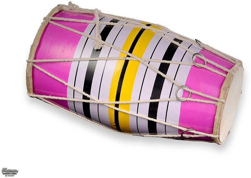 Talking Drums Baby Dholak Of 11" Size Rope & Rings Dholak(Multicolor)