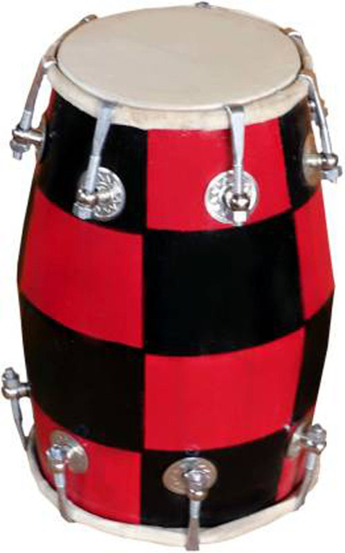 AMROHA Red chack-007-007 F-1 Nut & Bolts Dholak(Black, Red)