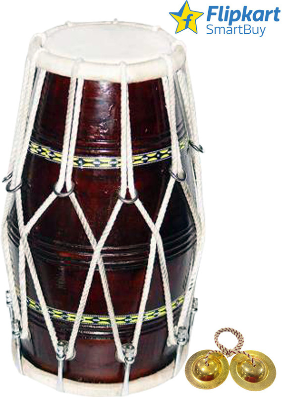 Flipkart SmartBuy Tun head rope and bass head nut bolt Dholak Rope & Rings Dholak(Brown)