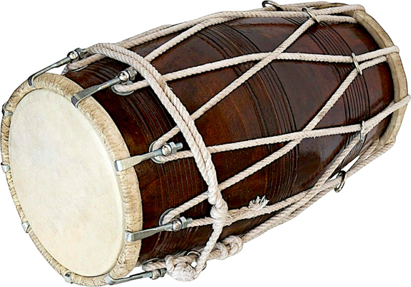 Mayur Musical Dholak Professional Superior Quality Rope & Rings Dholki(Brown)