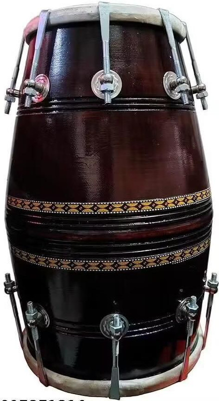ABC 001brown18Dh Nut & Bolts Dholak(Brown)