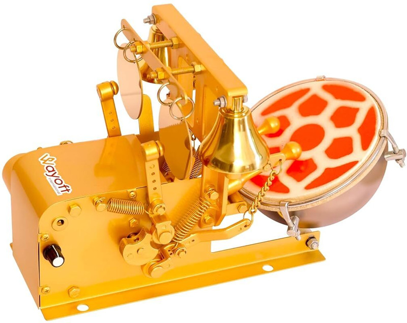 Wayoft Automatic Mini Aarti Machine 2 Bells | Pooja Machine Nut & Bolts Dholak(Gold)