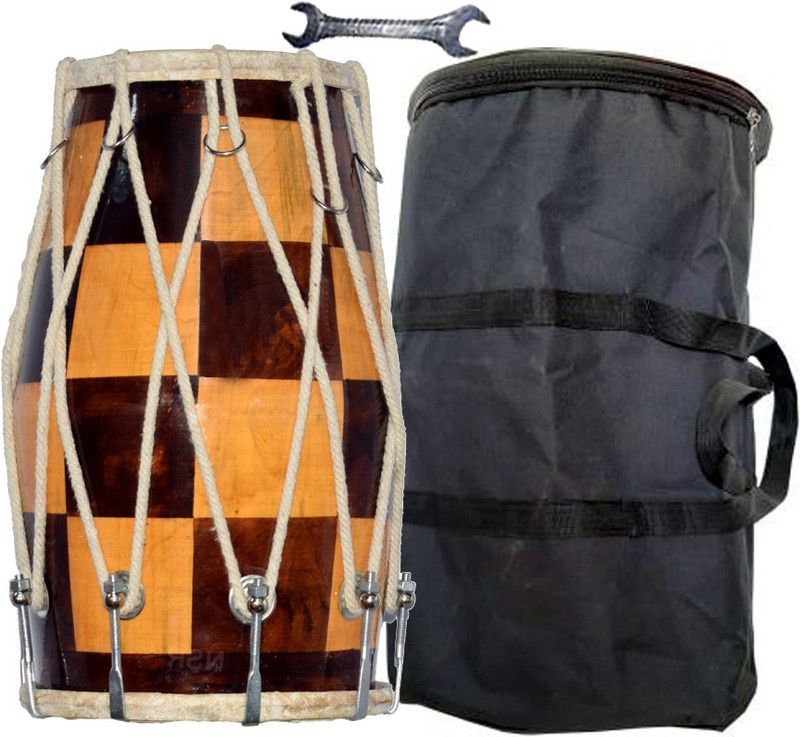 AMRO Professional Dholak (S6) New Design (With Bag and Key)) Nut & Bolts Dholak(Multicolor)