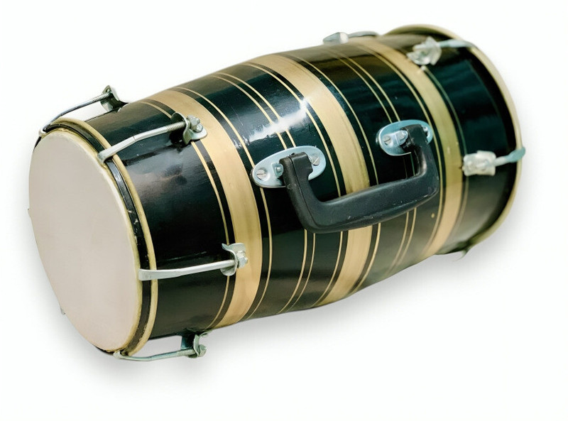 Hoorain Traders Premium & Durable (12 inches) Nut & Bolts Dholak(Black, Gold)
